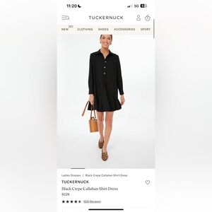 TUCKERNUCK Black Crepe Callahan Shirt Dress